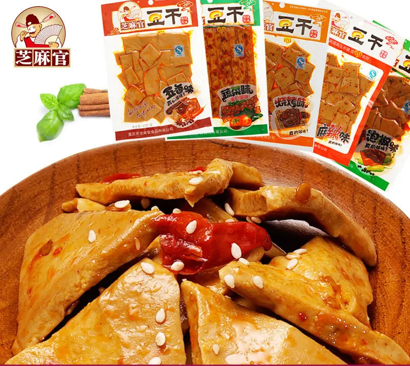 Chinese special leisure snack food dried tofu halal food 10 packs*90g