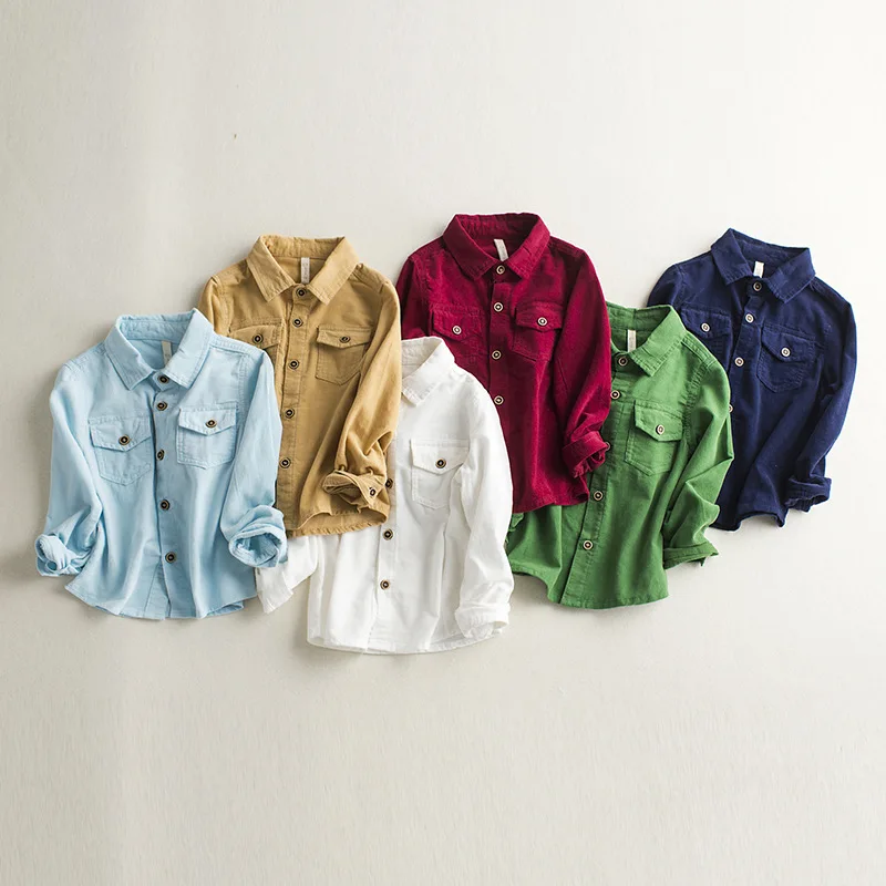 2017 New Autumn Boys Clothing Lapel Pure Color Boys Long Sleeve Corduroy Shirt Pink Boys Shirt Winter Children Wear Kids Clothes цена 2017 New Autumn Boys Clothing Lapel Pure Color Boys Long Sleeve Corduroy Shirt Pink Boys Shirt Winter Children Wear Kids Clothes цены онлайн