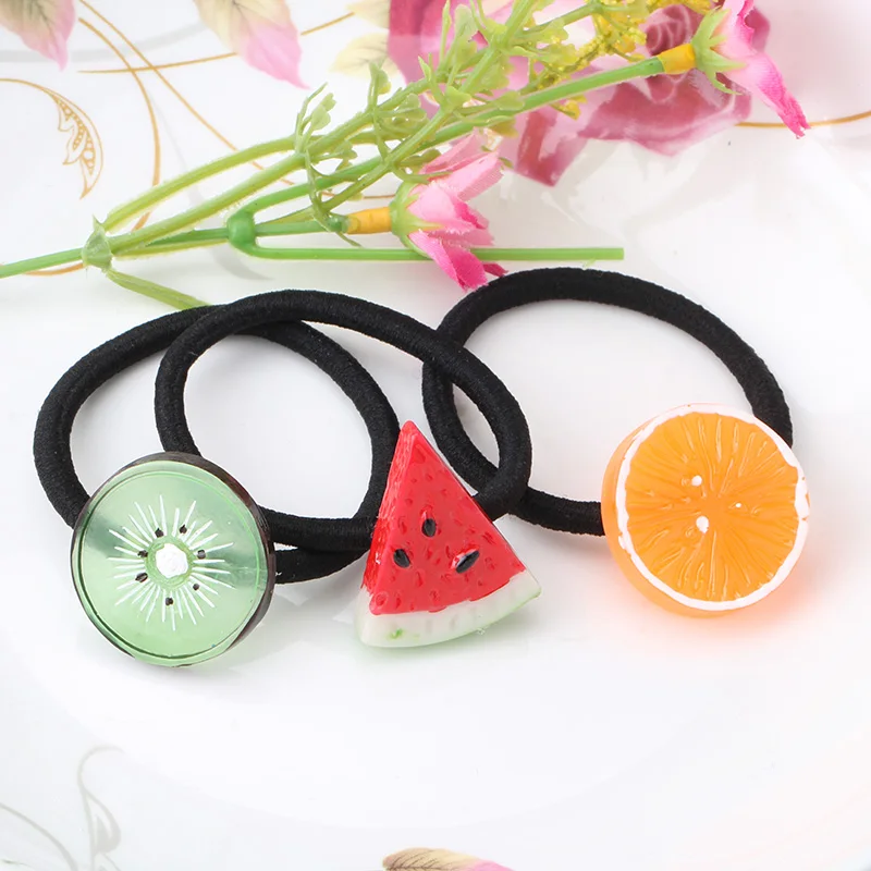 New Fruit Slice Multi-Patterns Hair Accessories Girl Women Elastic Hair Band Rubber Bands Headwear Tie Gum Holder Rope Scrunchy