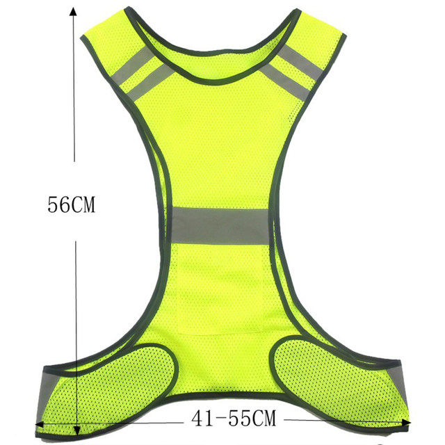 Running High Visibility Reflective Vest Fluorescent Yellow Orange Security Waistcoat For Night Work Outdoor Running Riding Vests