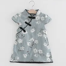 Детское платье принцессы для маленьких девочек платье средней длины с цветочным рисунком для маленьких девочек повседневное праздничное платье принцессы