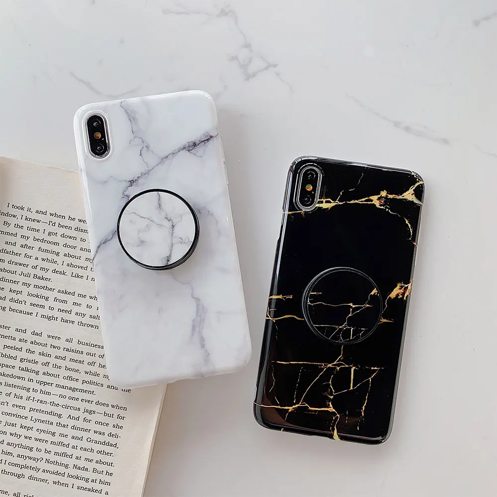 Жесткий чехол из поликарбоната для телефона iPhone 8 Plus X XS XR Xs 7 с мраморным рисунком 6