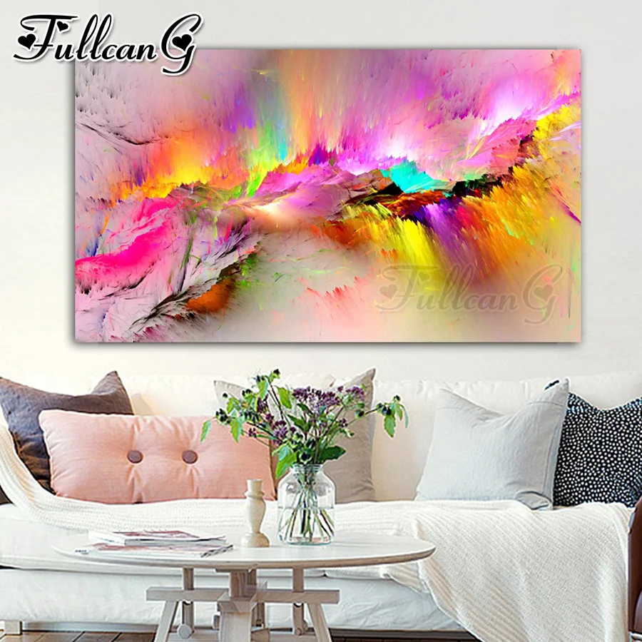 

FULLCANG full square/round drill large 5d diy diamond paintings fantasy colorful clouds scenery 5d mosaic embroidery sale FC1394