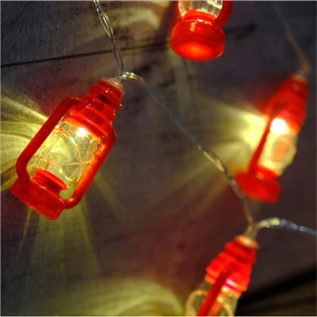 

10 LED Warm White Red lantern String Fairy Lights For Halloween Christmas Wedding Home Store decoration Party battery Operated