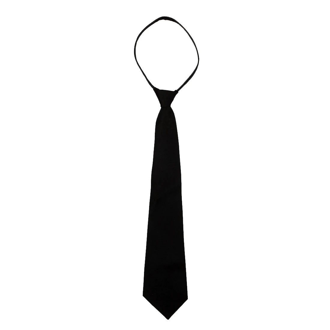 Для мужчин сплошной черный полиэстер на молнии галстук гладкой молния галстук