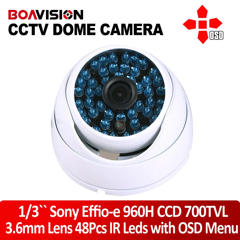  Home security camera SONY Effio-e 700TVL 48LED OSD MENU Night Vision CCTV Vandal waterproof Dome Camera Wide Angle 