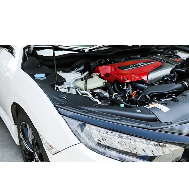 2 шт. для Honda Civic 10th Gen двигатель Bay боковые панельные крышки L+ R черная крышка двигателя крышка части углеродного волокна