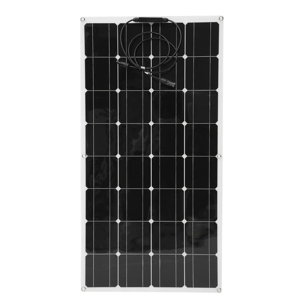 

100W Monocrystalline Flexible Solar Panel Module Outdoor Solar Charging Device Solar Power System For Off Grid RV Boat