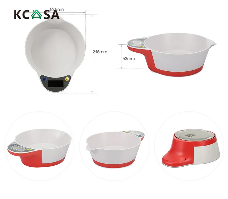 KCASA бытовые электронные цифровые кухонные весы дисплей электронные кухонные весы цифровые весы электронные кухонные инструменты чаша