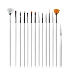 20 шт./компл., украшение для ногтей, УФ-гель для ногтей дизайн набор кистей Наборы для покраски ногтей ручка щетки маникюрные Типсы инструменты