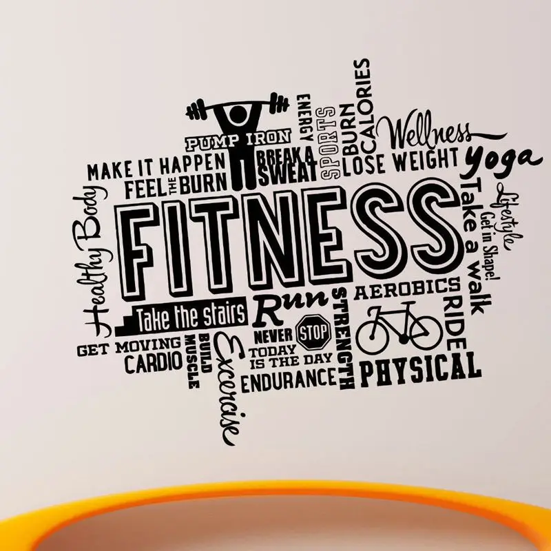 Car Gym Sticker Fitness Crossfit Barbell Decal Bodybuilding Posters Vinyl Wall Decals Parede