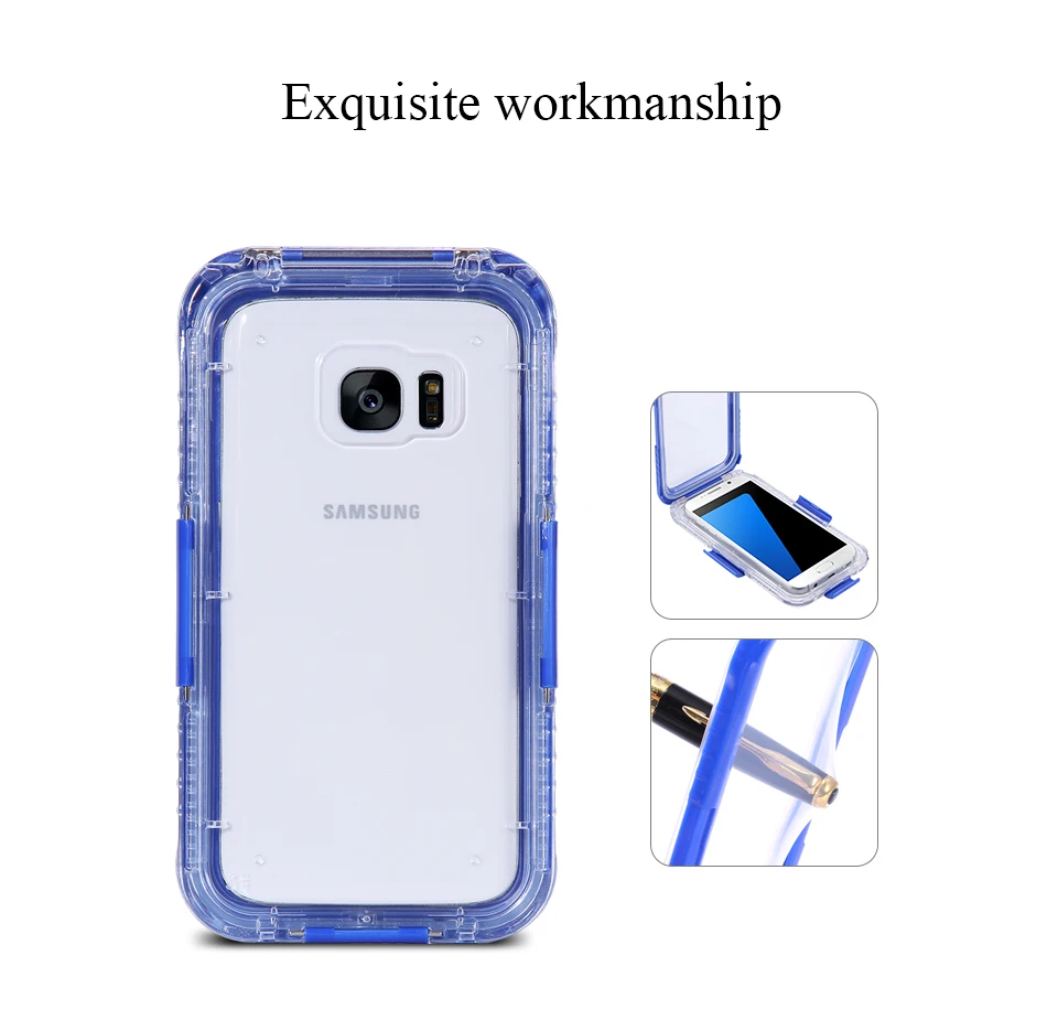 For Samsung Galaxy S7 S7 edge Waterproof Case Diving Underwater Watertight Cover Universal Hard PC+TPU Full Clear For S7 S7 Edge (3)