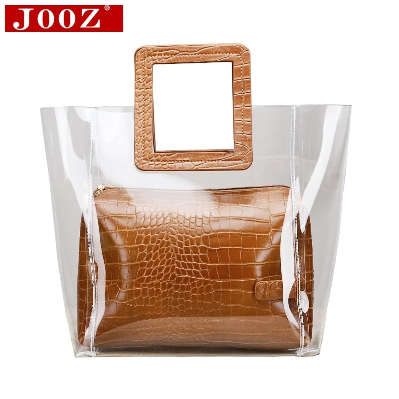 تمساح نمط مركب أكياس للنساء 2019 واضح شفاف PVC السيدات اليد أعلى-حقائب بيد sac حقيبة ساع