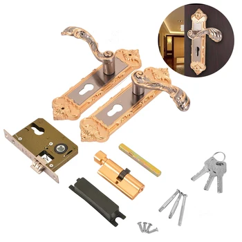 

2pcs Vintage Door Locks Security Entry Handles Dual Latch Locks Set Hardware Tools Door Locks Mayitr