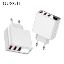 3.4A/5 V USB Зарядное устройство светодиодный ЕС адаптер 3 Порты и разъёмы телефон зарядное usb-устройство для iPhone/samsung/Xiaomi стены дорожное быстрое зарядное устройство зарядка для айфона зарядка