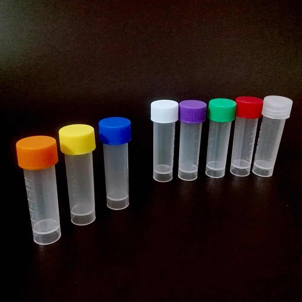 tubos de centrifuga de 5 ml de congelamento tubo colorido com tampa de rosca de 50