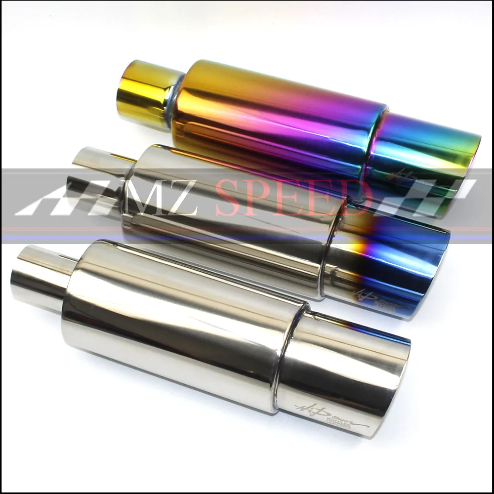 

Car Muffler Exhaust Pipe Tip Polished Stainless Steel Burnt Tip And Silencer 2/2.25/2.5"inlet outlet Exhaust tip Muffler