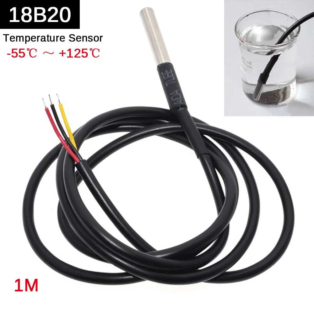 

DS1820 Stainless steel package Waterproof DS18b20 temperature probe temperature sensor 18B20 For Arduino
