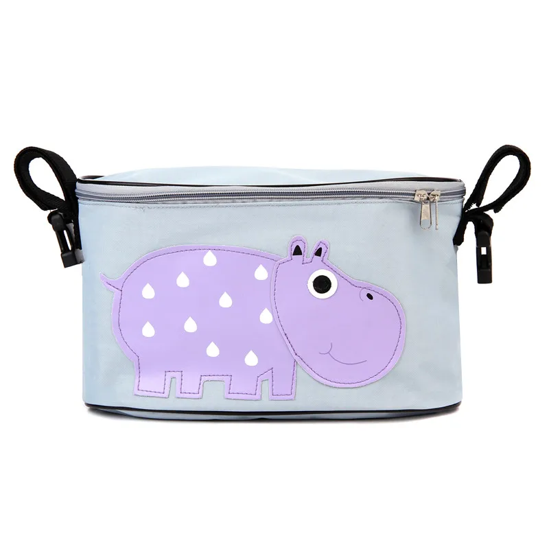 Коляска Органайзер сумка для коляски подвесная корзина детская сумка для хранения аксессуары для коляски сумка для подгузников рюкзак mama bag - Цвет: Hippo