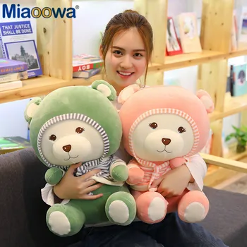 

1pc 38/48cm Kawaii Bear Plush Toy With Scarf Hat Unique Shape Fabric Comfortable And Soft Can Be Given To Children As A Gift