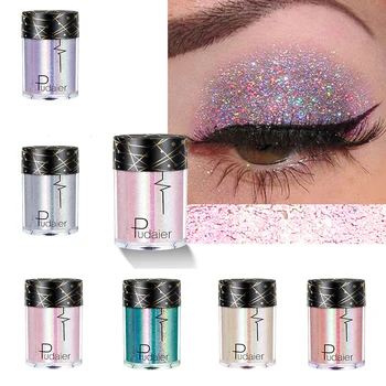 

Pudaier Holographic Sequins Glitter Shimmer Diamond 36 Colors Eye Shiny Skin Highlighter Face Body Glitter Festival Makeup