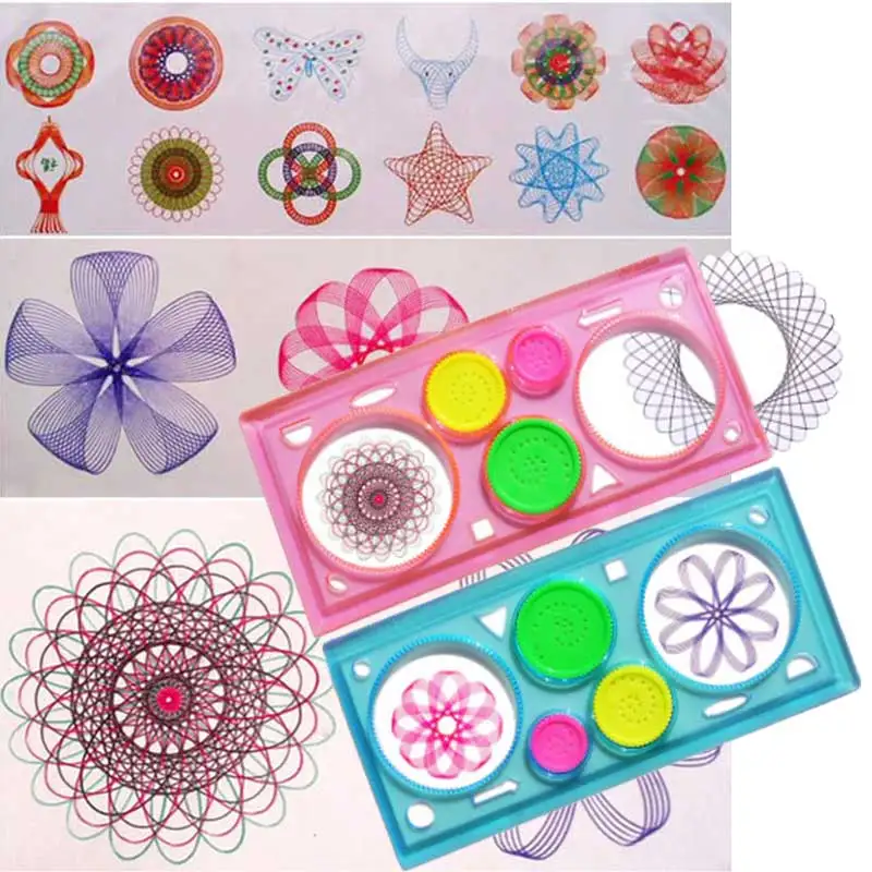 

Painting Multi-function Puzzle Spirograph Geometric Ruler Drafting Tools For Students Drawing Toys Children Learning Art Tool E