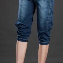 Женские джинсы эластичные джинсы женские большие размеры 5XL Капри бойфренды джинсы для женщин на шнуровке feminino винтажные светло-голубые джинсы XL