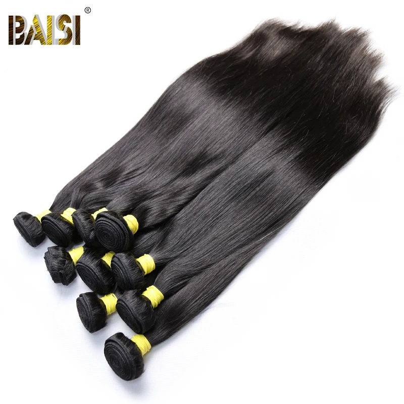 BAISI волосы Необработанные перуанские девственные волосы прямые человеческие волосы пряди 10 пряди