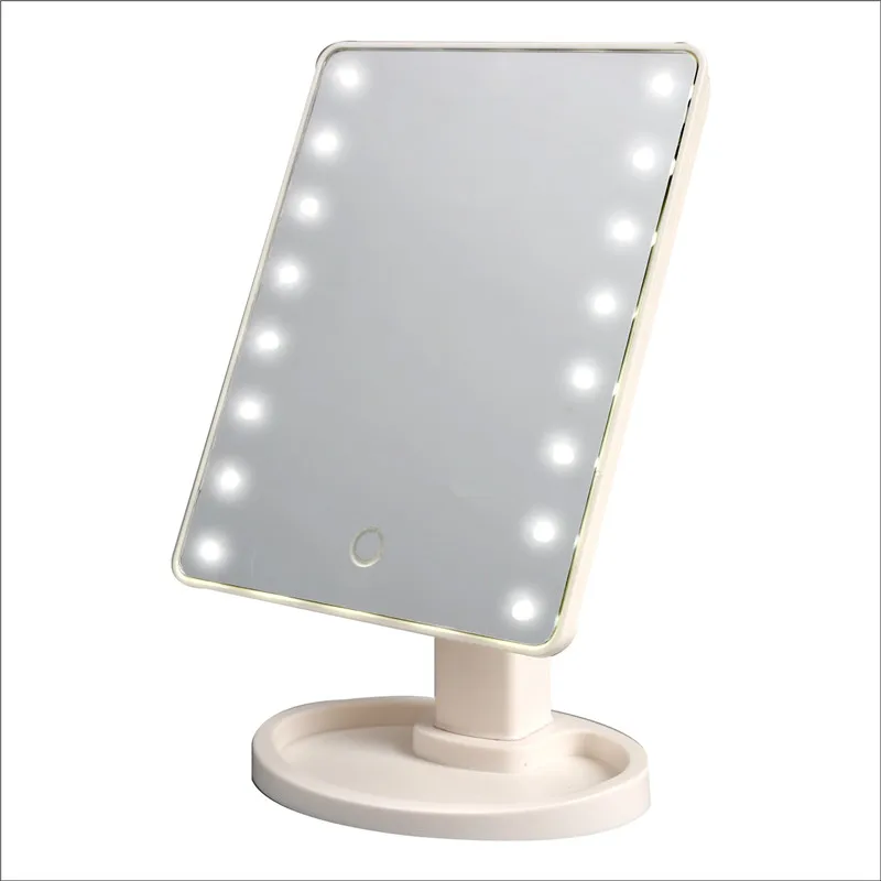 LED Touch Screen Makeup Mirror Professional With 16 LED Lights Health Beauty Adjustable Countertop 180 Rotating Mirror pedicure swivel hairdressing chair rotating aesthetic professional barber chair vintage sillas giratoria barber equipment mq50bc