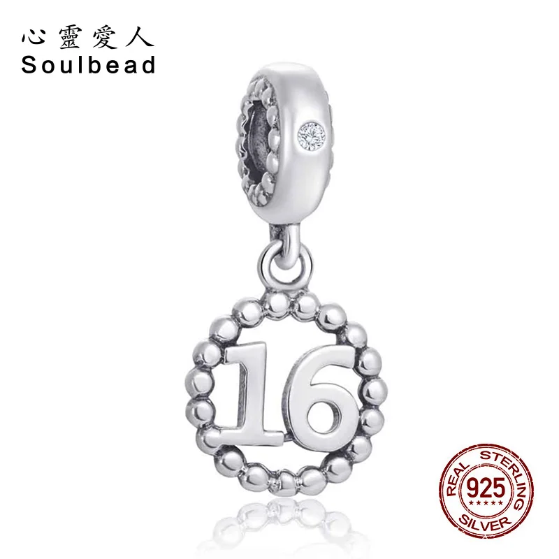 Soulbead Number Charm Pendant for Pandora Silver 925 Original Beads for