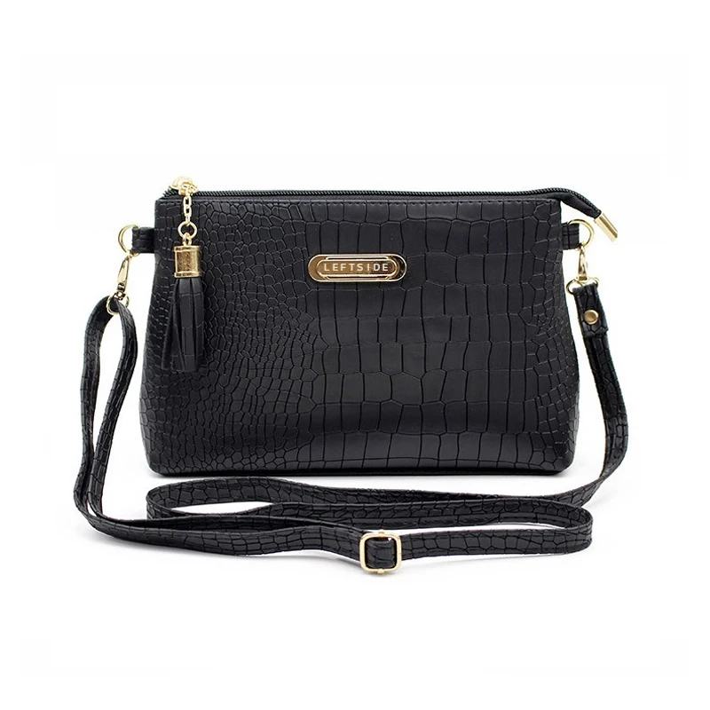 women famous brand fashion tassel Small Handbags Hot sale crocodile women leather messenger bags ...