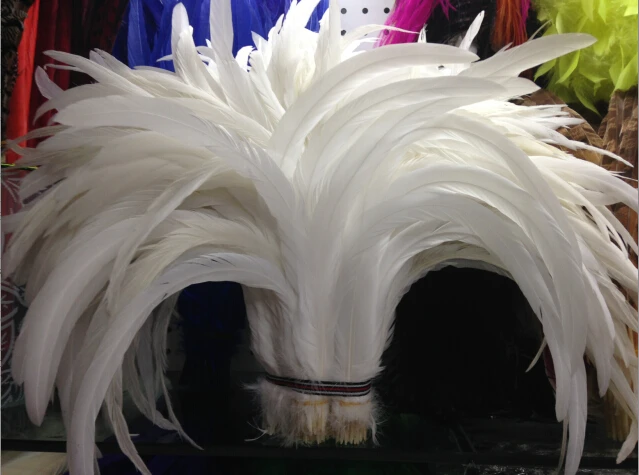 

40-45cm/16-18inch pure white Rooster tail feather For Costume&Mask Coque Rooster Tail Feathers 500pcs/lot P181