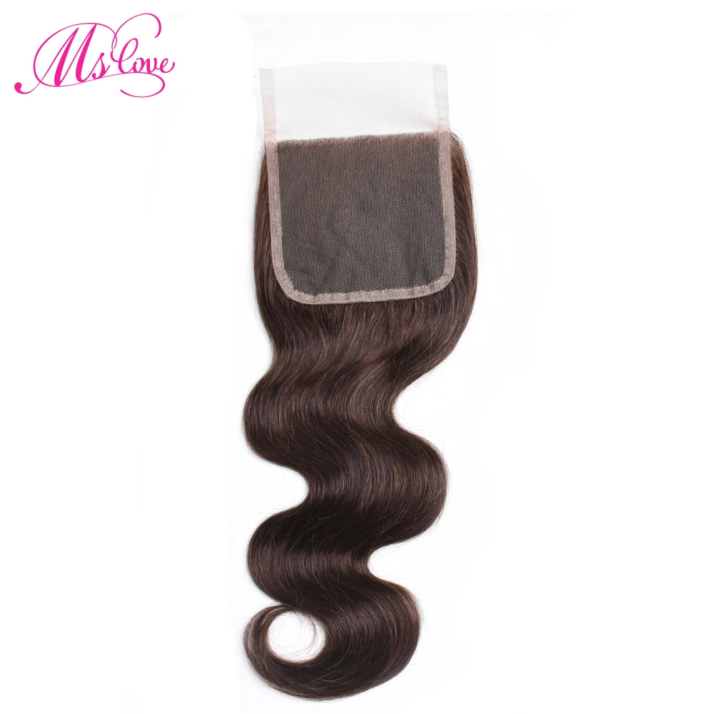 Brown Bundles With Closure Brazilian Body Wave Human Hair 3 Bundles With Closure 2# 4# 1# Dark Light Brown And Jet Black Mslove