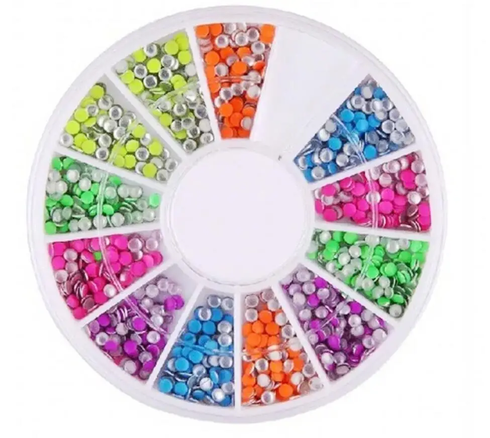 1 Box 12 Color Mixed Color Metal Round Rivet Beads For Jewelry Epoxy
