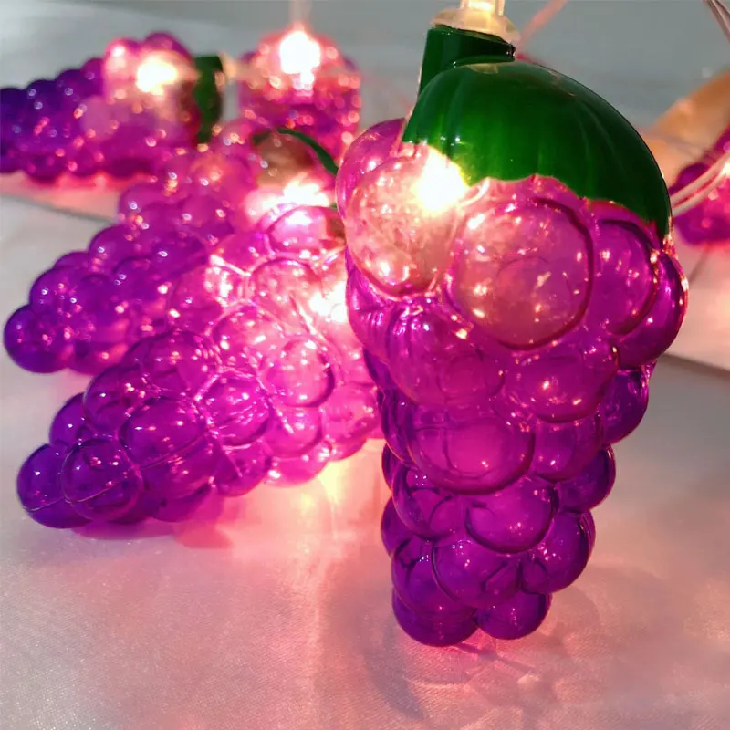 

10/20Leds LED String Light Grape Fruit String Light Batteries Powered Lamp Waterproof Lamp Children Room Decoration Lighting
