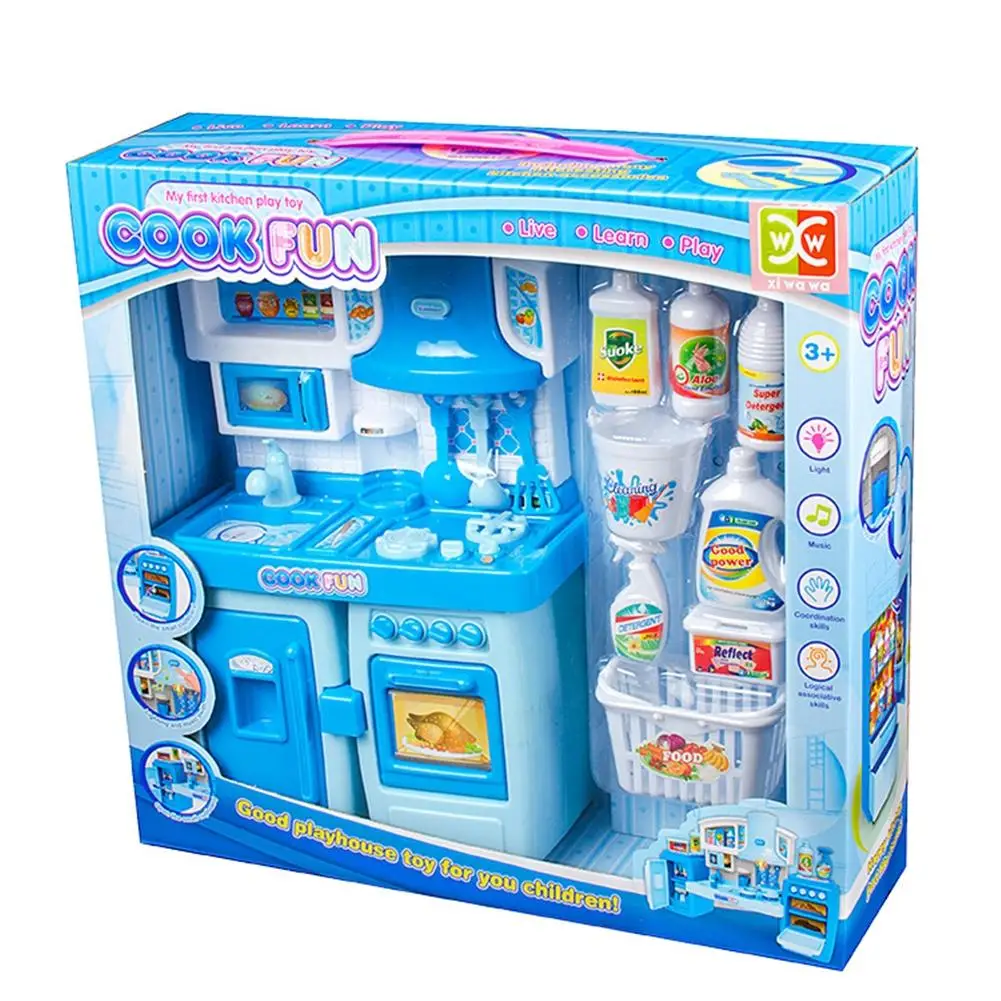 Leadingstar Kids Kitchen Pretend Play Toys Light Music Simulation