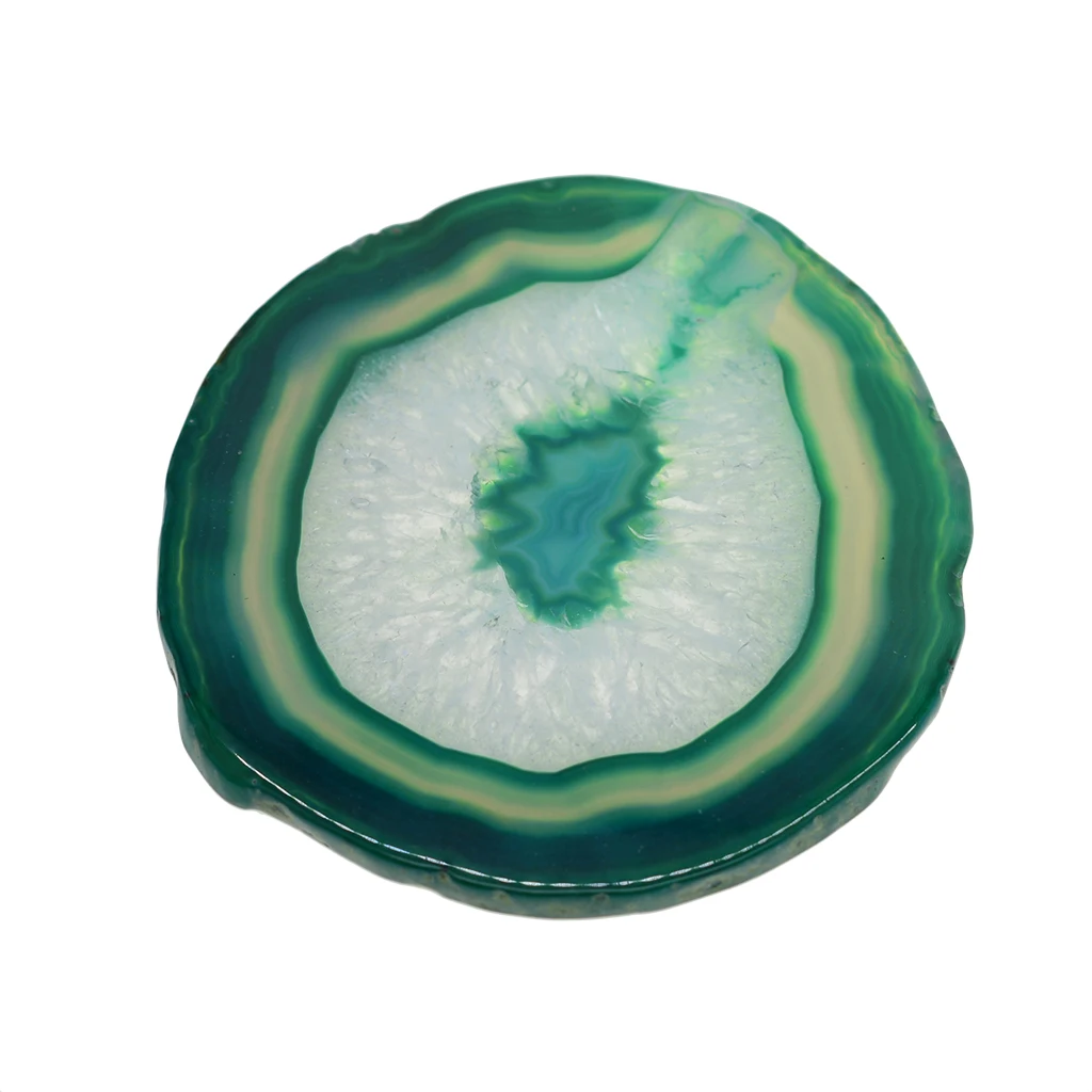 2 Pieces Natural Originally 80-100mm Agate Quartz Crystal Slices Coaster Home Gemstone Ornament Cup Mat DIY Crafts Group