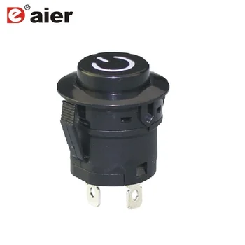 

100PCS PBS-426AD 26MM panel mount ON-OFF 3P LED 10A 250VAC push button switch with power logo self locking