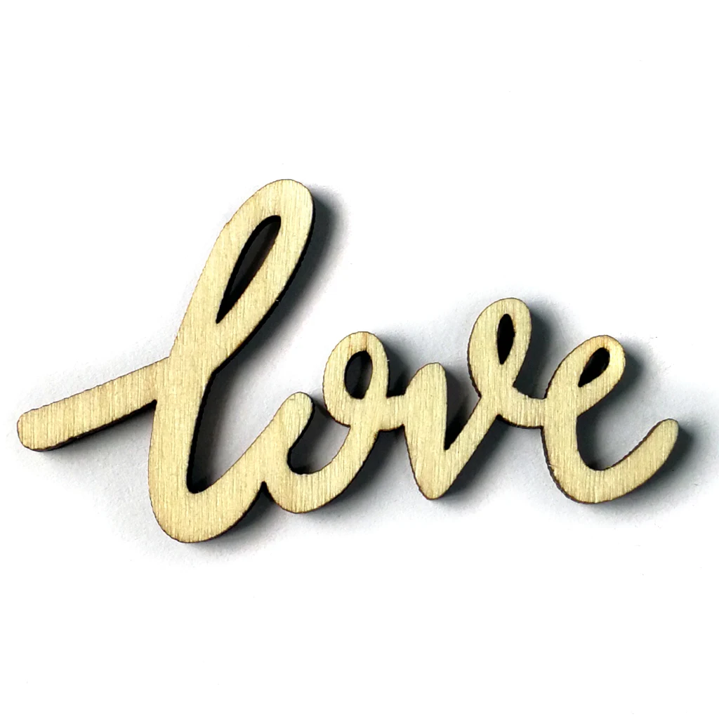 Lot of 15pcs LOVE Handmade Wooden Cut Wooden Pieces DIY Scrapbook Craft Party & Holiday DIY Decorations