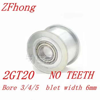 

2GT Idler Pulley Bore 3/4/5mm No Teeth Passive Pulley 20T 20 Geer GT2 Idle Pulley For Width 6mm GT2 Belt