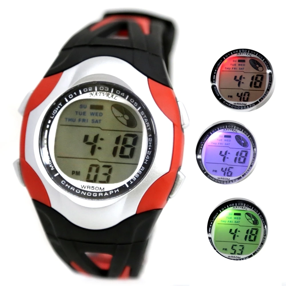 DW313K Date Alarm BackLight Water Resist Boy Girl Color back Light Digital Watch