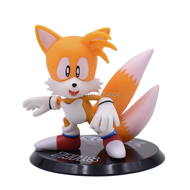 Искусственные аниме мультфильмы Sonic Tails Knuckles фигурки из ПВХ Shadow Фигурки