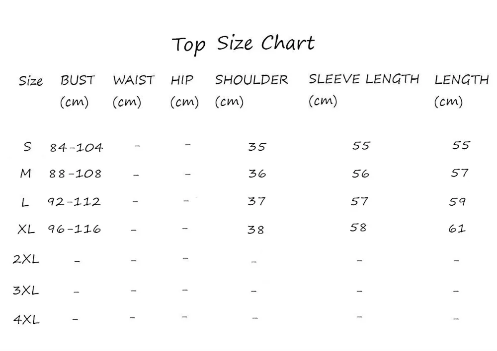 top size