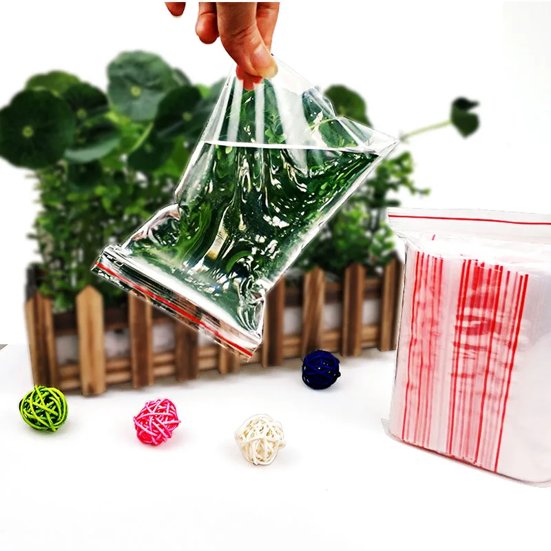 100pcs/pack Small Zip Lock Plastic Bags Reclosable Transparent Bag Vacuum Storage Bag Clear Bags Thickness 3