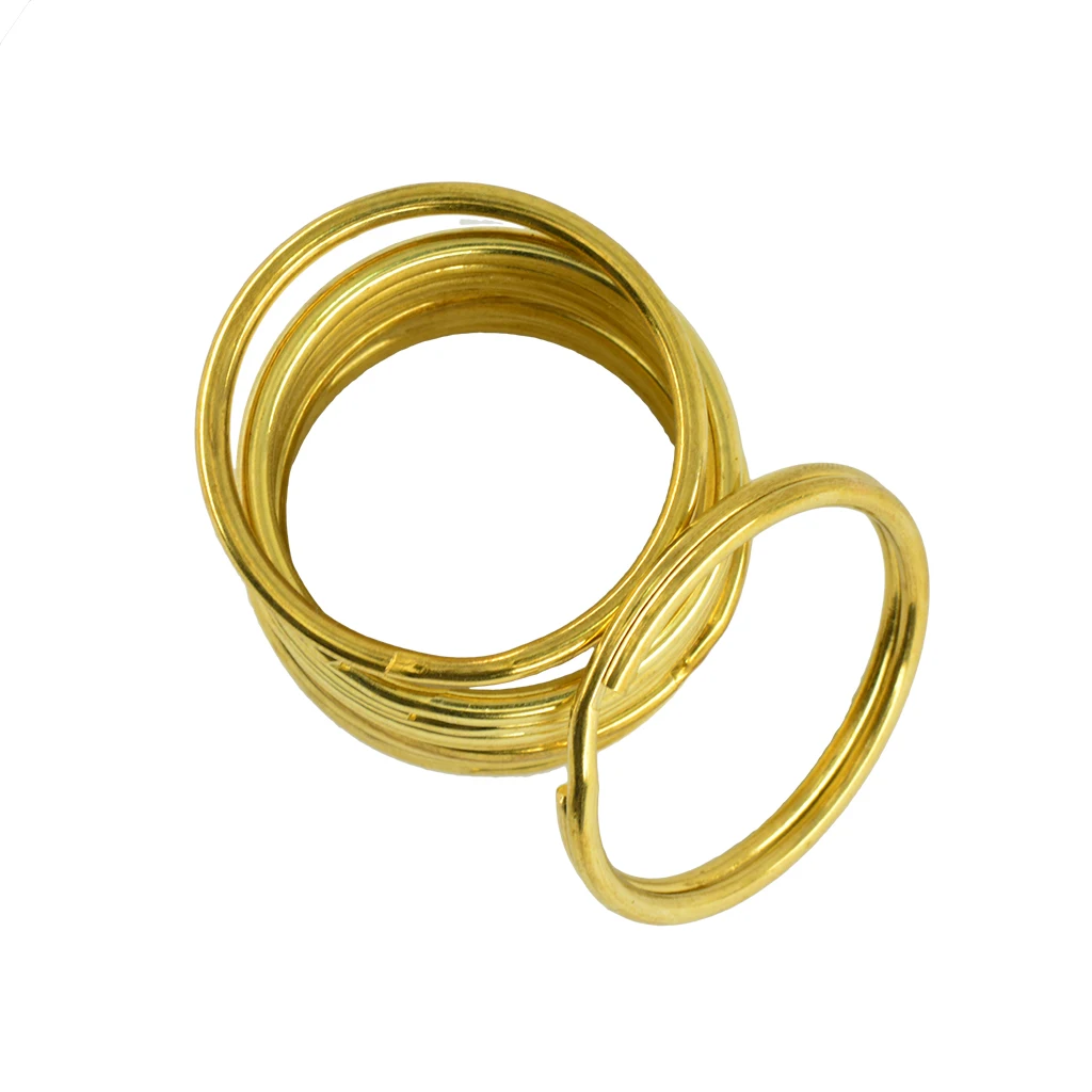 20 Pcs 15mm High Quality Round Solid Brass Split Key Ring Chain Hook Hardware Keychains for DIY Accessories
