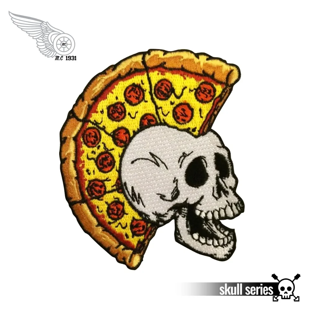 

Hot sale! Fashion Skull Crust Punk Embroidered Patches for Full Back Size of Jackets Motorcycle Biker Patch Free Shipping