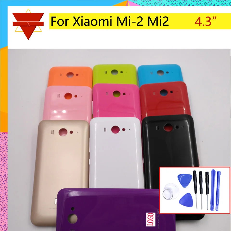 

New 4.3"Battery cover For Xiaomi Mi 2 Mi 2 Mi2 Rear Door Housing Back Cover Chassis shell with Side Button