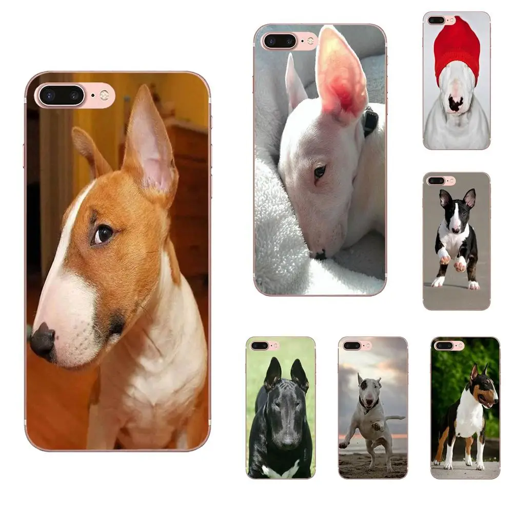 

Soft Cell Phone Cases For Galaxy Alpha Core Prime Note 4 5 8 S3 S4 S5 S6 S7 S8 S9 mini edge Plus Bull Terrier Dog Puppies