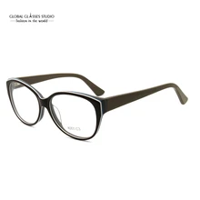 Новая мода Досуг хаки кошачий глаз ацетат женские очки X001-C3