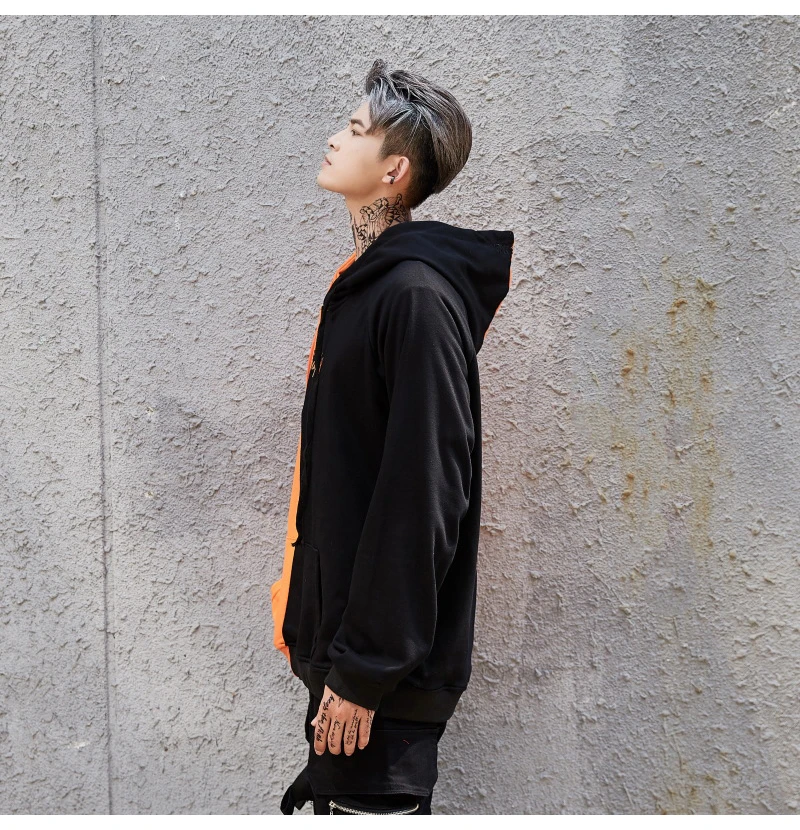 Aolamegs Hooded Sweatshirts Men Women Patchwork Smile Print Hoodie Fashion Casual Hip Hop Streetwear Contrast color Men Clothing (13)